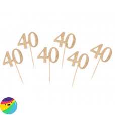 Št. 40 na palčki zlate barve 6/1